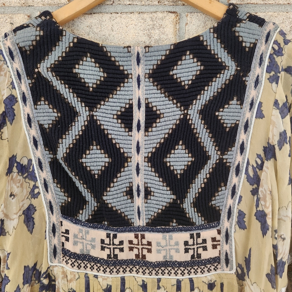 NWT Free People Bold Blooms Embroidered Boho Dress - Picture 6 of 9
